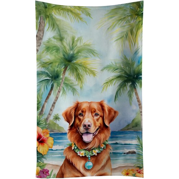 KKFEN-Nova Scotia Duck Tolling Retriever Luau Kitchen Towel Dish Cloths Guest Hand Towel Decorative Bathroom Towel for Face,Tea, Dishcloth, Kitchen and Bath