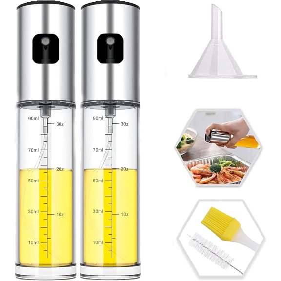 KKFEN-Oil Sprayer for Cooking,Olive Oil Spritzer,Olive Oil Spray Bottle for Salad, BBQ, Kitchen Baking, Roasting (100ml) (2)
