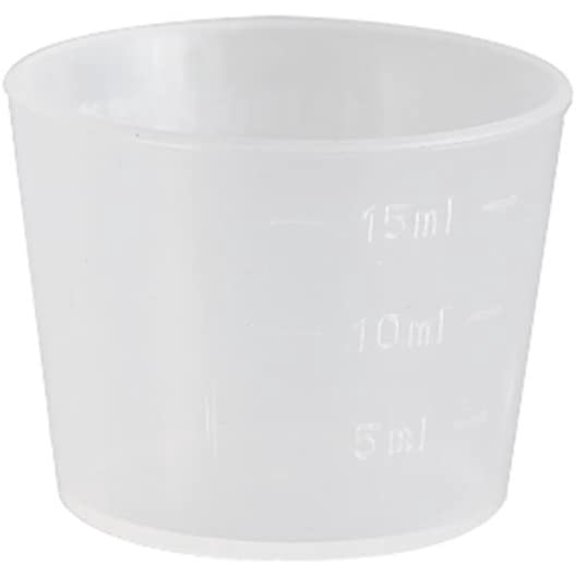 KKFEN- Pack of 100 Disposable Graduated Cups, Double Sides Scale 15ml  Ounces Measuring Cup Set
