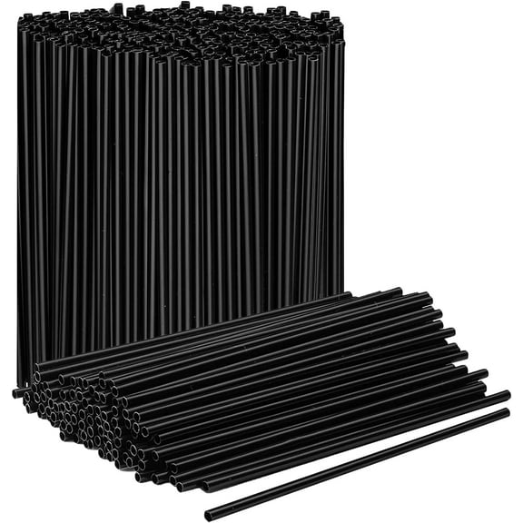 KKFEN-Plastic Coffee Stirrers, 2000ct, 5" - Plastic Straws, Drinks and Coffee Stir Sticks, Cocktail Swizzle Sticks, Disposable Stir Stick, Drinking Straws for Cocktails (Black)