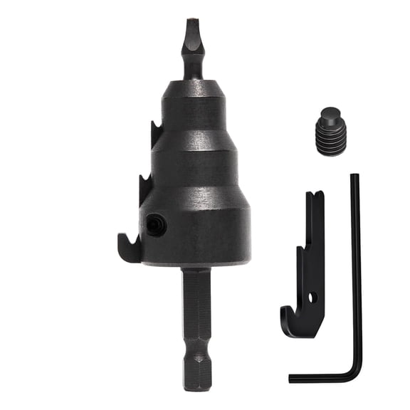KKFEN-Power Conduit Reamer Kit Hexagon Shank Copper Tube Expander with Improved Bit Retention Deburring External Drill Bit Remover Ream 1/2'', 3/4'' and 1 Inch Conduit Pipe Power Tool Accessory