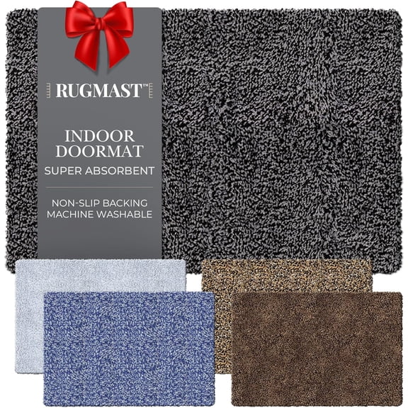 KKFEN-Premium Microfiber Indoor Door Mat  20"x30" Washable Entry Mat, Non-Slip, Waterproof Backing, Super Absorbent, Low Profile Entryway Doormat for Indoor Entrance