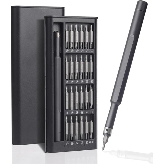 KKFEN-Professional 48-in-1 Precision Screwdriver Set, Mini Repair Tool Kit with High-Performance Bearing Steel, Black Compact Case, Complete Repair Kit with Phillips, Torx, Hex Bits