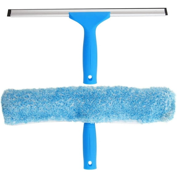 KKFEN-Professional Window Cleaning Combo - Squeegee & Microfiber Window Scrubber, 14"