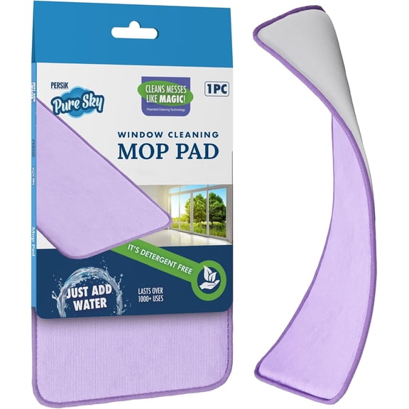 KKFEN-Pure-Sky Window Glass Mop Head Makes Cleaning Windows a Breeze - Just Add Water No Detergents Needed - Streak Free Ultra Microfiber Window Cleaning Cloth Pad Replacement - for Windows, Glass,