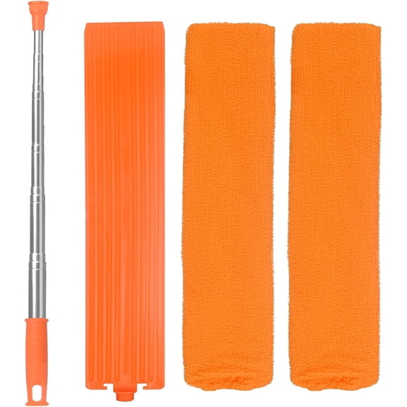 KKFEN-Retractable Gap Dust Cleaner Brush with Long Handle 30 to 100 inches, Cleaning Tools with 2 Microfiber Dusting Cloths, Extendable Duster for Cleaning Under Refrigerator Sofa Couch Bed Furniture