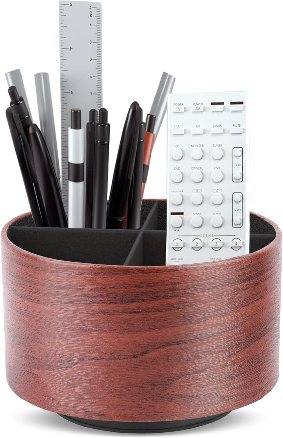 KKFEN-Round Leather Art Supply Organizer,Remote Control Holder,360 ...