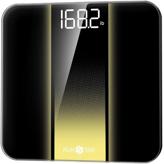 KKFEN-RunStar Digital Bathroom Scale for Body Weight with High Precision, Clear LED Backlight Display, Accurate Scale with 6mm Tempered Glass, 400lb