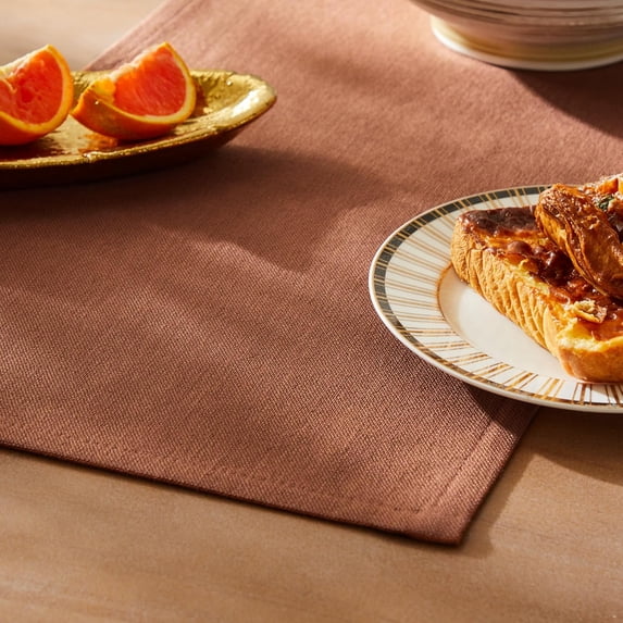 KKFEN-Rustic Cotton Linen Table Runner, 13x72 Inches Terracota, Farmhouse Style Rust Table Runners 72 Inches Long, Washable Kitchen Dining Table Decoration for Home Party Decor