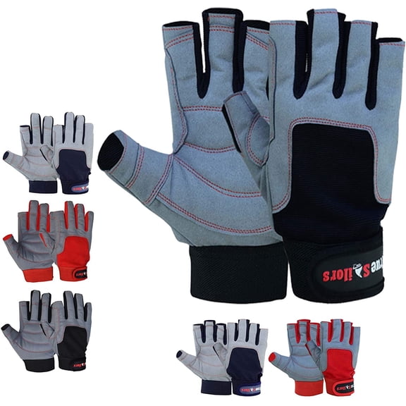 KKFEN-Sailing Gloves with 3/4 Finger and Grip for Men and Women, Great for Kayaking, Workouts Sailing Glove