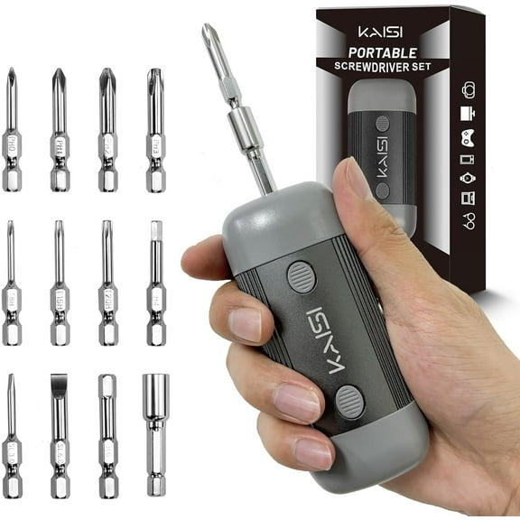 KKFEN-Screwdriver Set 12-in-1 Portable Multi Bit Screwdriver All in One Screw Driver with Phillips,Flat Head,Torx Security,Hex and 1/4 Nut Driver for Outdoor and Daily Repair Tools