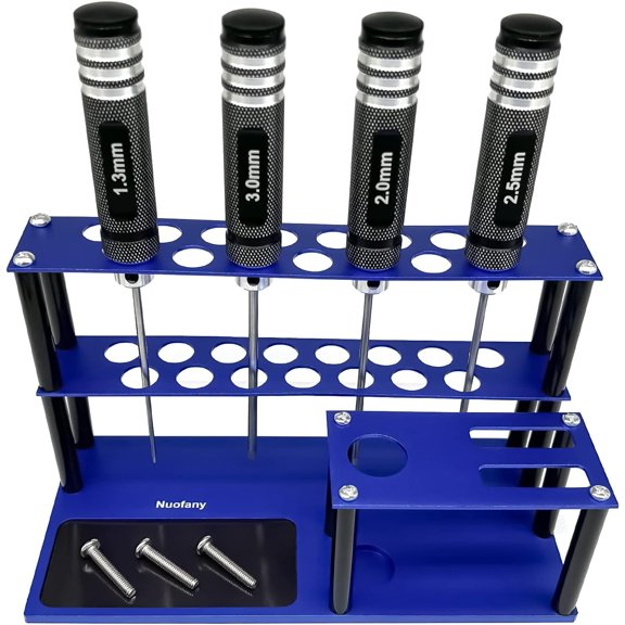 KKFEN-Screwdrivers Organizer Kit - RC Tools with Built-in Screw Tray, Hex Cross Screw Driver, Pliers - Storage Rack