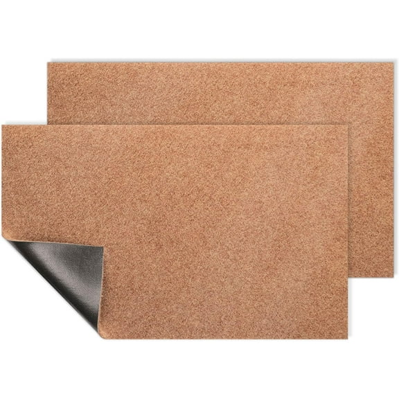 KKFEN-Set of 2 Door Mats Outdoor Multi-Purpose Blank Doormat Non Slip Shoe Mat Ultra Absorb Mud Easy to Clean t for Outside,Inside,Garden Entrance Brown