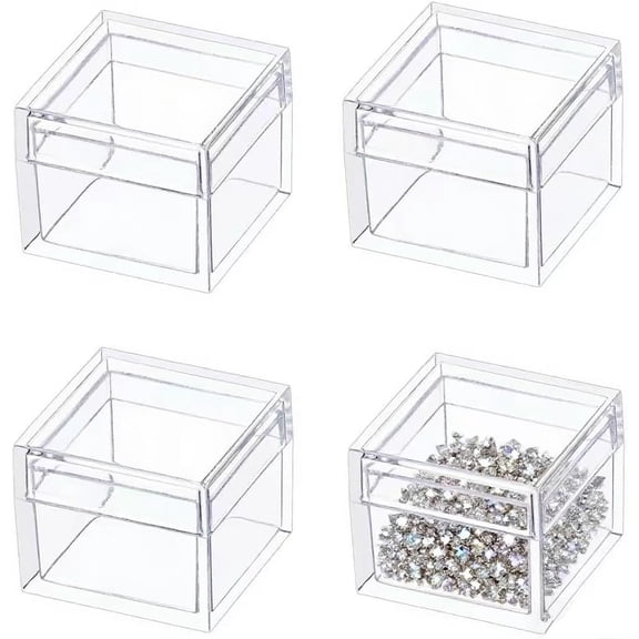 KKFEN-Small Acrylic Box with Lid Clear Candy Boxes for Display Party Decoration Plastic Square Cube