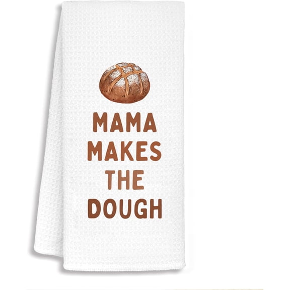 KKFEN-Sourdough Gifts Kitchen Towels, Baking Gifts for Mom Mama Women Dish Tea Towels for Baking Sourdough Kitchen Bakery, Mama Makes The Dough Decorative Hand Towels, 16x24 Inch