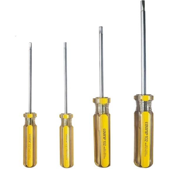 KKFEN-Square Head Screwdriver Set4 Pack in the Following Sizes:SQ0 SQ1 SQ2 SQ3Magnetic Screwdriver for Home Repair and DIY Projects .Yellow