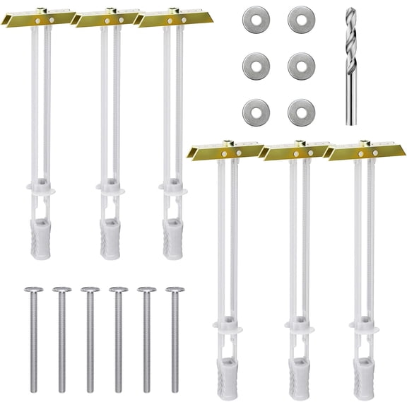 KKFEN-Steel Stud TV Mounting Kit Heavy-Duty Metal Stud TV Mount Kit for Tilt & Low-Profile TVs, Includes 6 Drywall Anchors (1/4-20), Bolts, Steel Drill Bit & Mounting Hardware