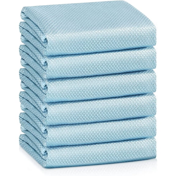 KKFEN-Streak Free Miracle Cleaning Cloths Easy Clean Nanoscale,Fish Scale Microfiber Window Mirror Glass Car Stainless Steel Cleaning,Lint Free Dish cloth Wine Glass Polishing Towel,Reusable,Pack 6,B