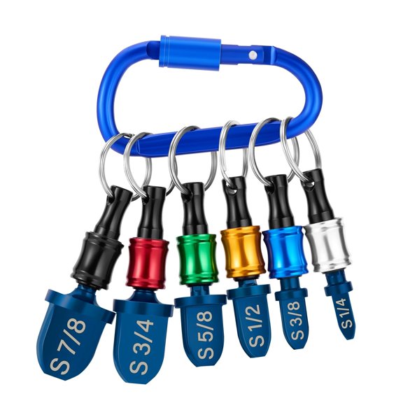 KKFEN-Swaging Tool HVAC Repairing Set with Bit Holder, Air Conditioner Copper Swage Tools HVAC Kit with Keychain, Portable Copper Pipe Tube Expander Drill Bit 1/4'' 3/8'' 1/2'' 5/8'' 3/4'' 7/8''