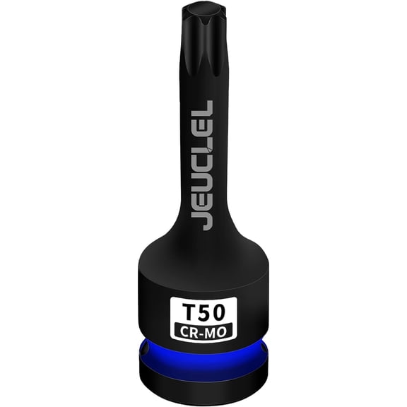 KKFEN-T50 Torx Bit Socket, 1/2" Drive Torx Star 6 Point Impact Bit Socket, 3-Inch, Cr-Mo Steel, Screwdriver Adapter for Electric Ratchet Wrenches Fastening Screws Hand Repair