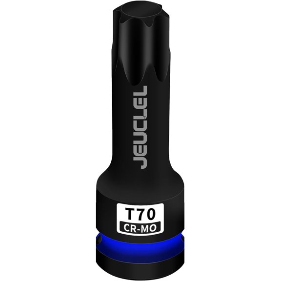 KKFEN-T70 Torx Bit Socket, 1/2" Drive Torx Star 6 Point Impact Bit Socket, 3-Inch, Cr-Mo Steel, Screwdriver Adapter for Electric Ratchet Wrenches Fastening Screws Hand Repair