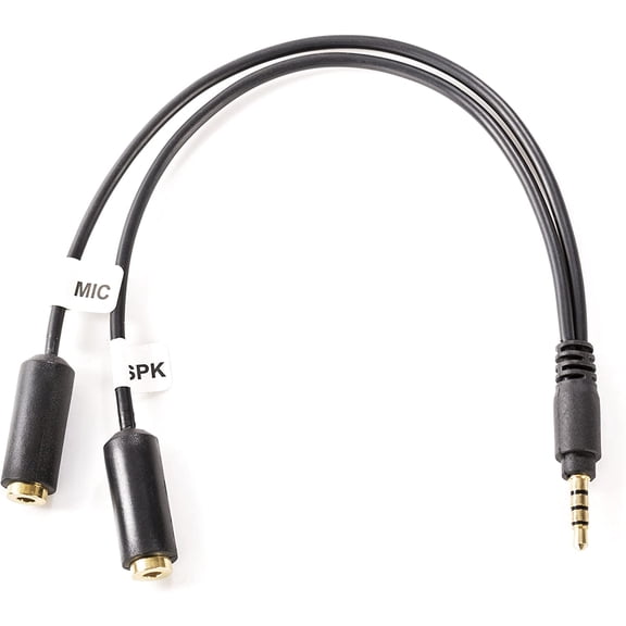 KKFEN-TCB1 3.5mm TRS (Female) Microphone to TRRS (Male) Smartphone Adapter with Headphone Jack for iPhone and Android