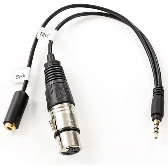 KKFEN-TCB2 XLR Microphone to TRRS Smartphone Adapter with Headphone Jack - Compatible with iPhone and Android - XLR Female to 3.5mm Male Y Splitter