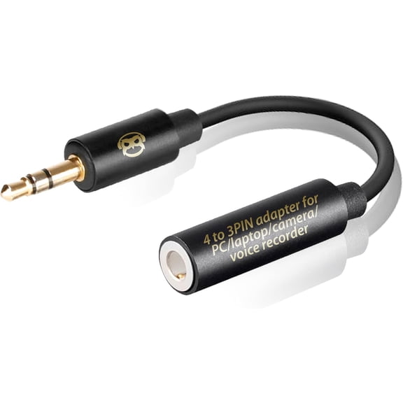 KKFEN-TRRS to TRS Aux Male to Female Adapter Stereo - TRRS Adapter for iPhone and Android - Microphone 3.5mm Jack Adapter - Male Female Adapter for Lavalier Lapel Microphone