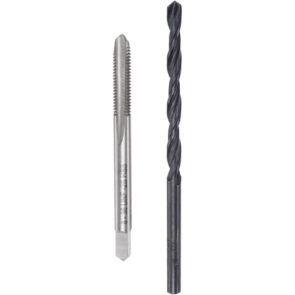 KKFEN-Tap and Drill Bit Set, 8-36 UNF Thread Tap & 9/64" Black Oxide Twist Drill Bit, Straight Flute Tap Tapping Threading Repair Tool Kit