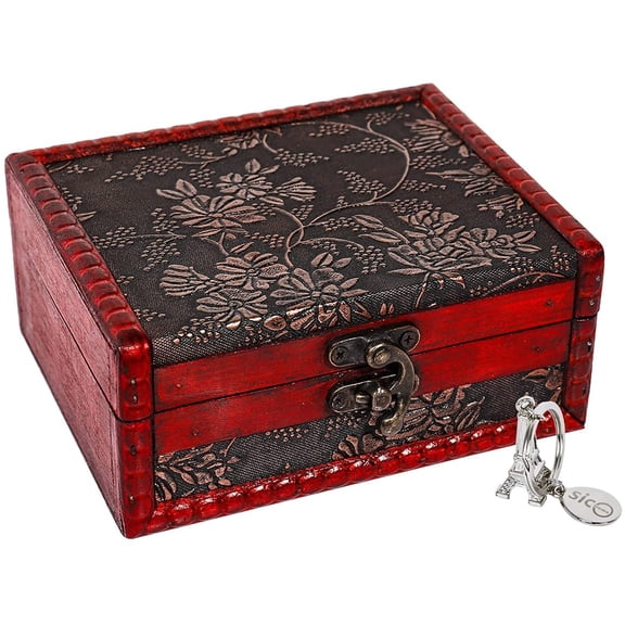 KKFEN-Tarot Card Box - 5.46" x 2.5" x 4.5" Wooden Treasure Box, Vintage Tarot Card Holder and Case, Decorative Storage Bin, Home Decor