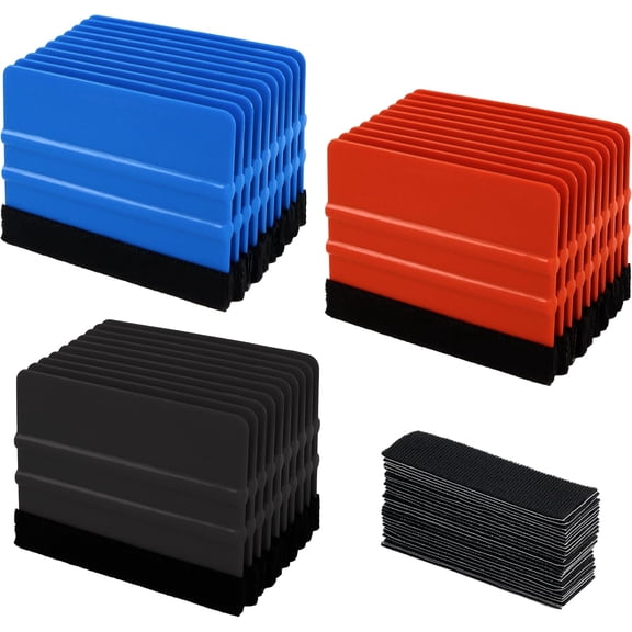 KKFEN-Tint Squeegee, 30 Pcs Deformation-Resistant Vinyl Squeegee with Fabric Felt Edge and Removable Felt Pad, Prevents Scratches and Scuffs, 4x2.9 Inches, for Window Tinting, Car Film or Poster Appl