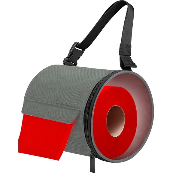 KKFEN-Toilet Paper Holder, Hanging Toilet Paper Dispenser Water & Dust-Proof Bathroom Containers, Foldable Roll Storage Bag and Adjust Dual Buckles Straps, Applied to Bathroom Kitchen Camping (Grey)