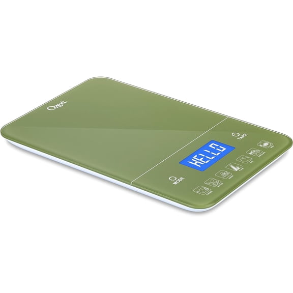 KKFEN-Touch III Digital Kitchen Scale with Calorie Counter, 22 lbs (10 kg), Calla Green