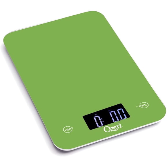 KKFEN-Touch Professional Tempered Glass Digital Kitchen Scale, Lime Green