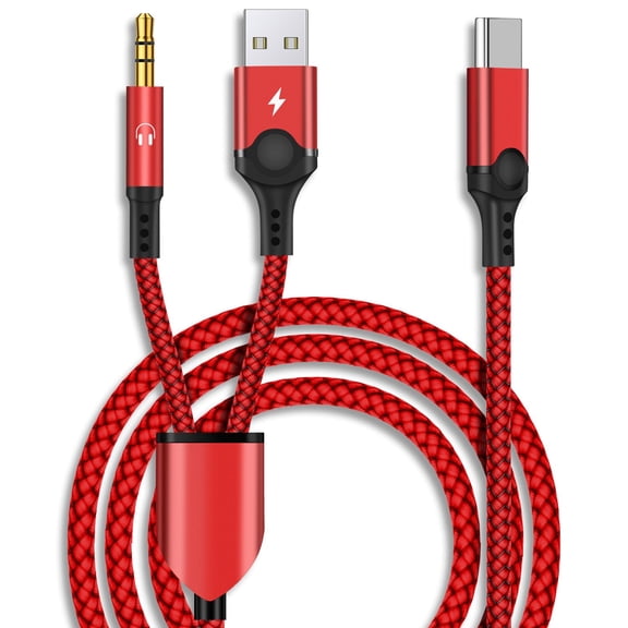 KKFEN-USB C to 3.5mm Aux Cable, 2 in 1 USB C to 3.5mm Headphone Jack Car Stereo Cable with Charging Compatible with iPhone 15/15Pro/15+, Galaxy S23 Ultra/S22 Ultra/S22/S21FE/Z Fold 4, Pixel 7/7Pro