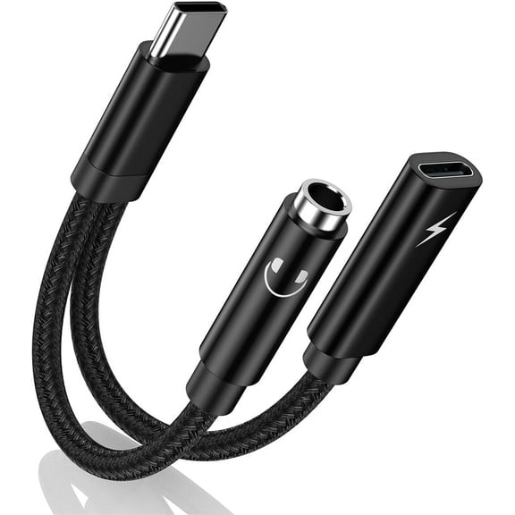 KKFEN-USB C to 3.5mm Samsung Headphone and Charger Adapter Compatible with Galaxy S24 S23 FE S22 S21 S20 Ultra Note 20 10,Google Pixel 7A 8 7 6 Pro 6A,2 in 1 USB C to AUX Mic Jack Fast Charging Dongl