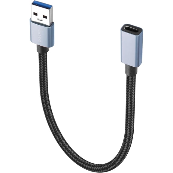 KKFEN-USB to C Cable 5Gbps USB C Female to USB Male 3.0 Adapter 3A Fast Charging USB A to USB C Adapter Cable for Laptop, PC, Flash Disk, Charger 30CM/0.98FT