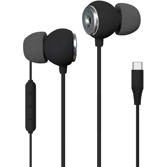 KKFEN-USB-C Earbuds, High Fidelity in Ear Headphones with Built in Microphone, Hands Free Calling & Track Controls, Compatible with iPhone 15, Google, Samsung, Huawei & Other Type C Devices Black