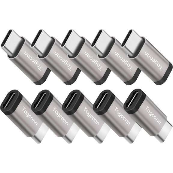 KKFEN-USB C to Micro USB Adapter 10 Pack ,Type C (Male) to Micro USB (Female) Convert Connector, Support Charge & Data Sync for iPhone15,iPhone15 ProMax, Galaxy S7 Edge,Nexus 6/5 and Other Micro USB