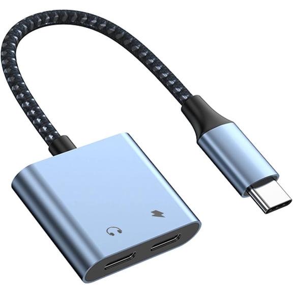 KKFEN-USB C Splitter 1 in 2 Out,Dual USB C Headphone and Charger Adapter with PD 60W Fast Charging Cable for iPhone 16/16 Pro/Pro Max, Samsung Galaxy S25/S24/S23 iPad Pro, Pixel 9, iPad Pro, More
