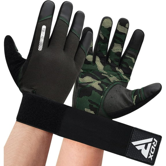 KKFEN-Weight Lifting Gloves with Wrist Support -Touch Screen Full Finger Gym Workout, Breathable Anti Slip Padded Grip, Men Women Fitness Training, Powerlifting Bodybuilding HIIT Exercise Weightlifti