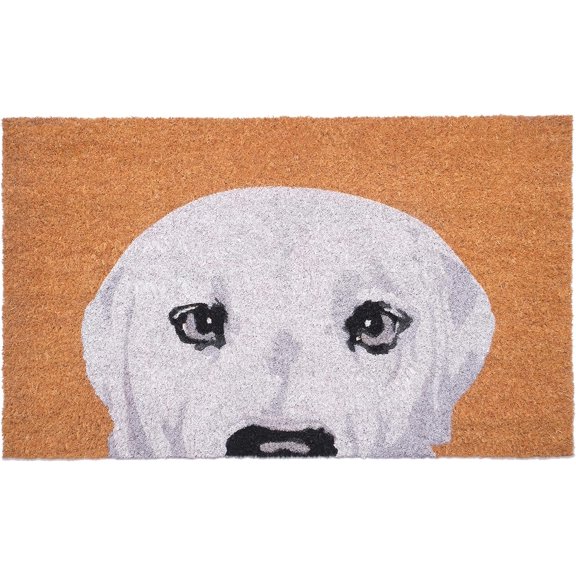 KKFEN-White Labrador Doormat (17" x 29")