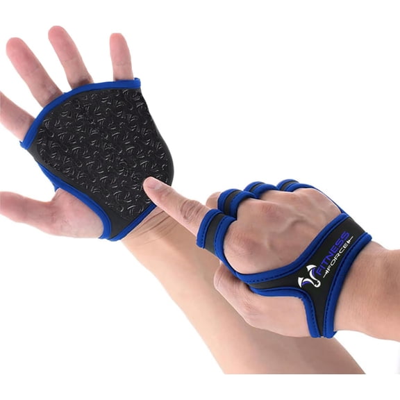 KKFEN-Workout Gloves for Men & Women Partial Weight Lifting Gloves Non-Slip Gym Grip for Weight Lifting Calluses Guard Fingerless Exercise Gloves with Full Palm Protection