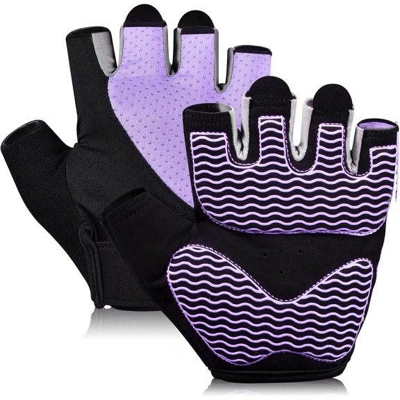 KKFEN-Workout Gloves for Women - Breathable Weight Lifting Gloves with Non-Slip Silicone Padding, Fingerless Gym Gloves for Cycling, Rowing, Pull Ups & Training (4 Sizes)