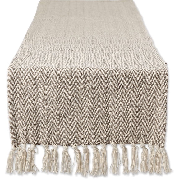 KKFEN-Woven Basic Tabletop Collection, Chevron Table Runner, 15x108, Dark Brown
