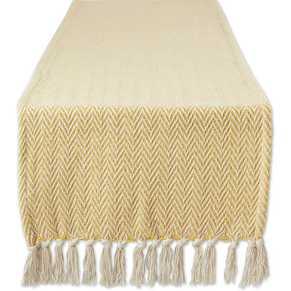 KKFEN-Woven Basic Tabletop Collection, Chevron Table Runner, 15x72, Marigold