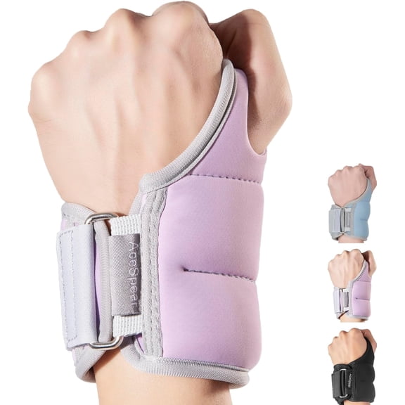 KKFEN-Wrist Weights with Thumb Loops Lock for Men Women 1lb*2 2lbs*2 3lbs*2 Ankle Weights Weighted Gloves for Running Strength Training Walking Exercises