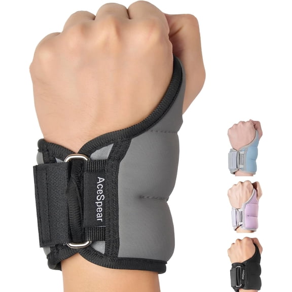 KKFEN-Wrist Weights with Thumb Loops Lock for Men Women 1lb*2 2lbs*2 3lbs*2 Ankle Weights Weighted Gloves for Running Strength Training Walking Exercises