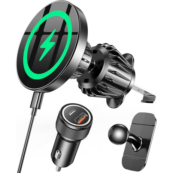 KKFEN-for MagSafe Car Mount ChargerStable Charging15W iPhone Magnetic Wireless Car ChargerDashboard&VentMagSafe Car Charging for iPhone Air 17 Pro Max 16 15 14 with 54W Fast Charging Car Charger