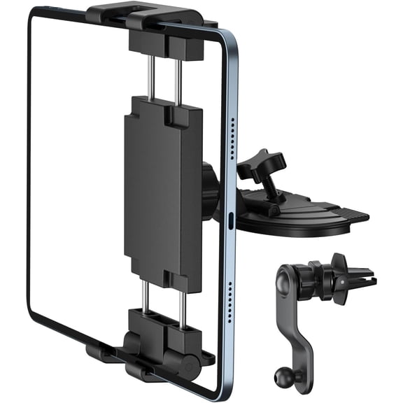 KKFEN-iPad Holder for Car CD Slot, Adjustable Tablet Mount Air Vent Stand Compatible with 5.1'' -15.6'' Phone, iPad mini/Air/Pro, Galaxy Tab, Z Fold, Vehicle GPS Navigation Accessories
